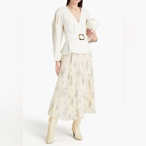 BA&SH Berry Belted Woven Wrap Top - Ecru